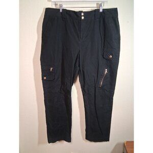 Lauren Ralph Lauren Cargo Pants Grunge Skater Street Y2K Goth Black Size 16W